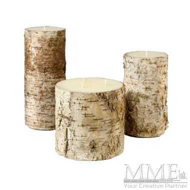 Three Birch LED Candles Set
